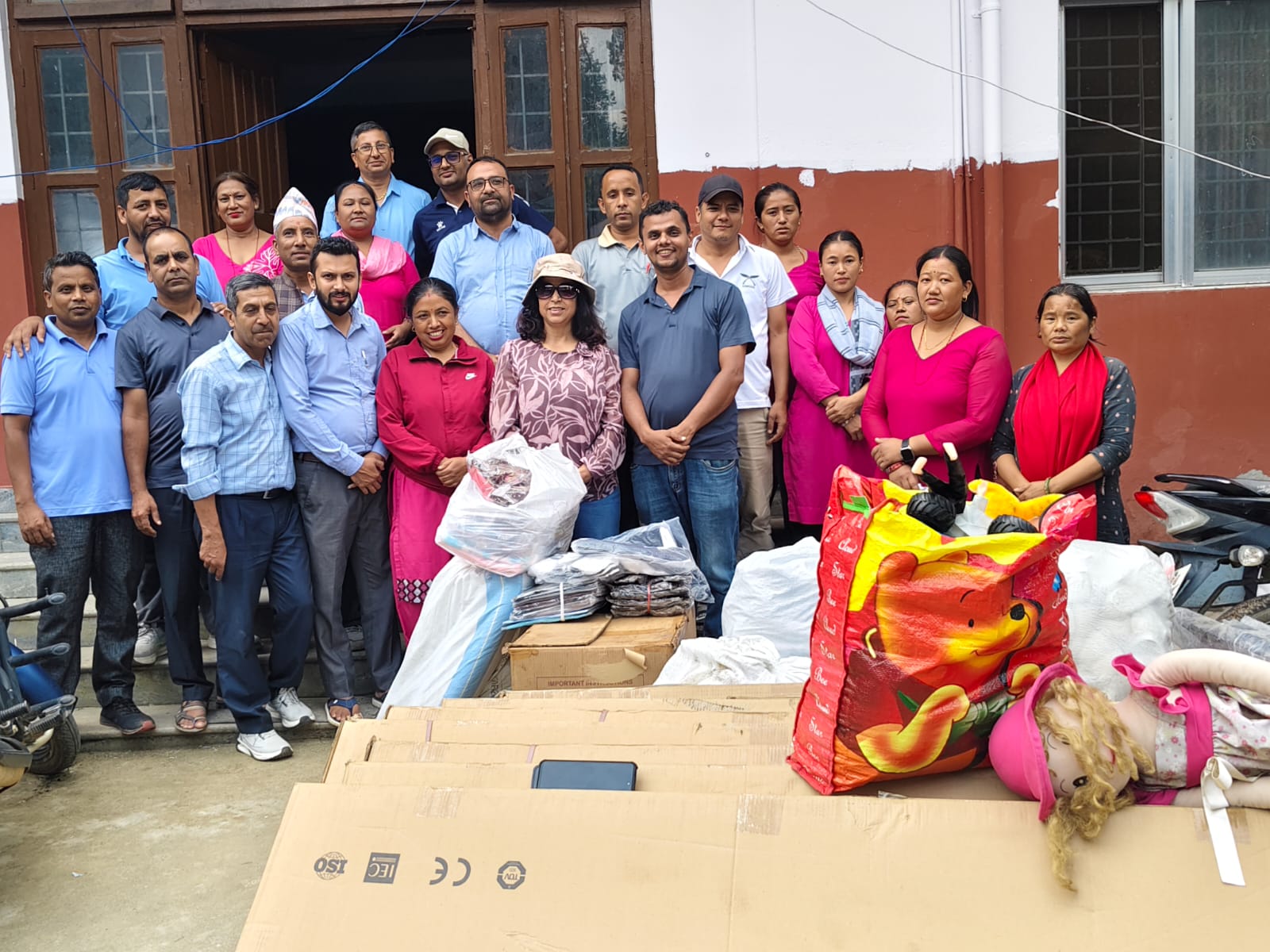Distribution of Daily used essentials to flood victims at Tribhuwan Trisuli Secondary School, Bidur Municipality-1, Nuwakot.