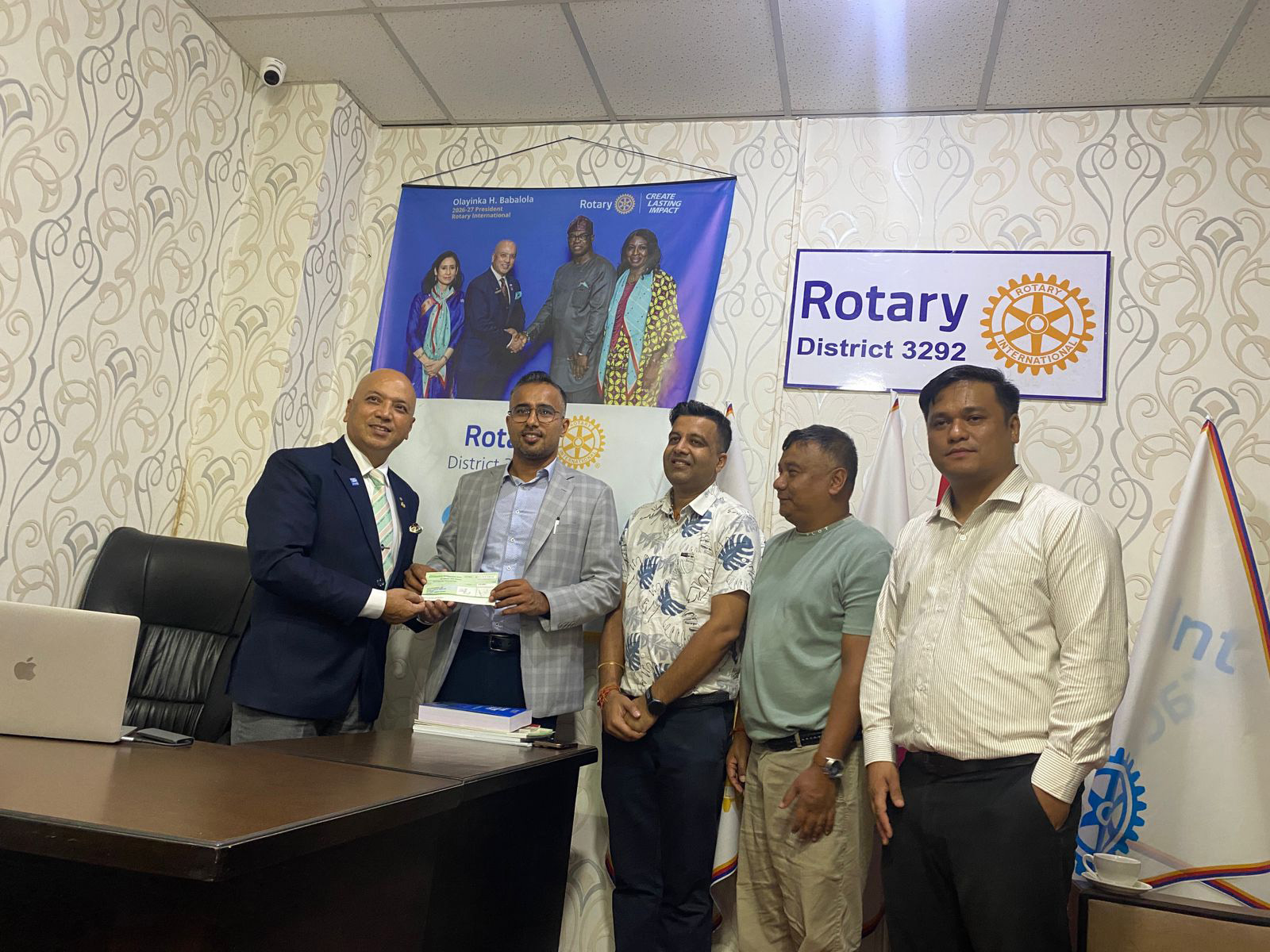 Rotary C of Greeland Kathmandu support Disaster Relief Fund